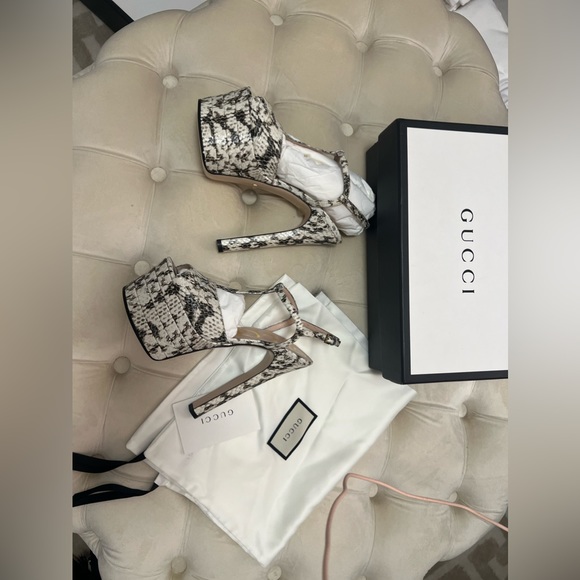 Gucci Rock Python Moluro Radiata Print Sandal Pumps - Picture 10 of 16